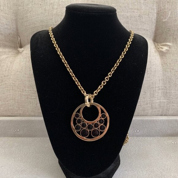 Dyrberg/Kern Idoya large black enamel pendant - Picture 4 of 6